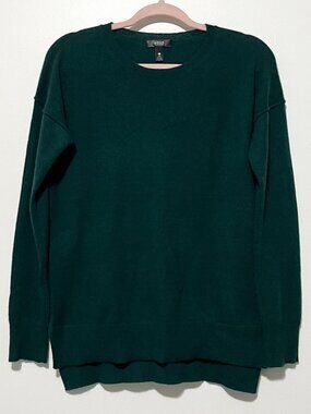 Aqua 100% Cashmere Womens Tunic Sweater S Green Quiet Luxury Luxe Lightweight